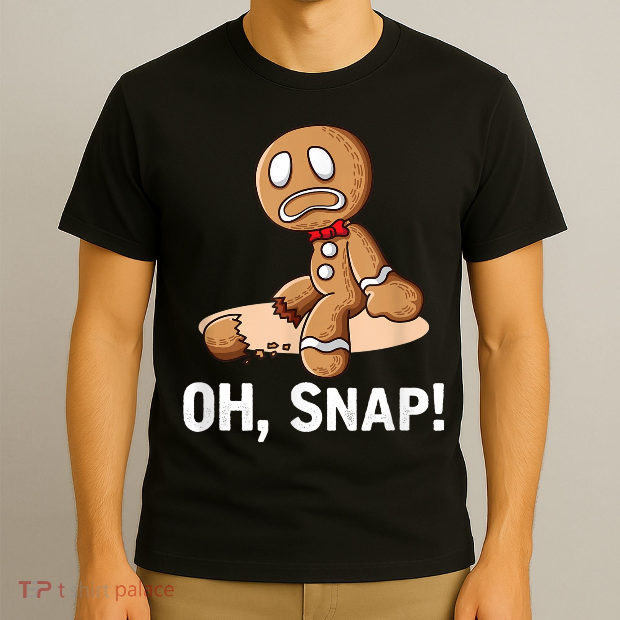Oh Snap Gingerbread Cookie Man Broken Leg T-Shirt