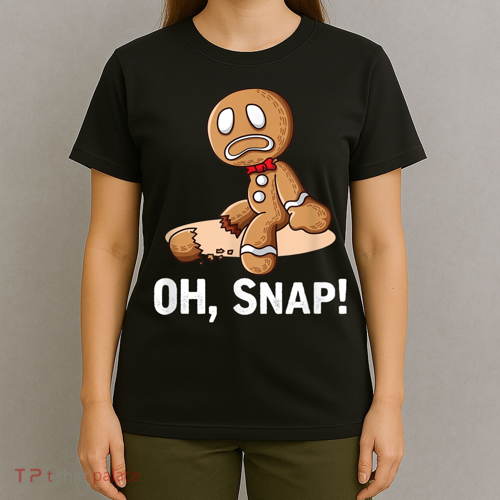Oh Snap Gingerbread Cookie Man Broken Leg T-Shirt