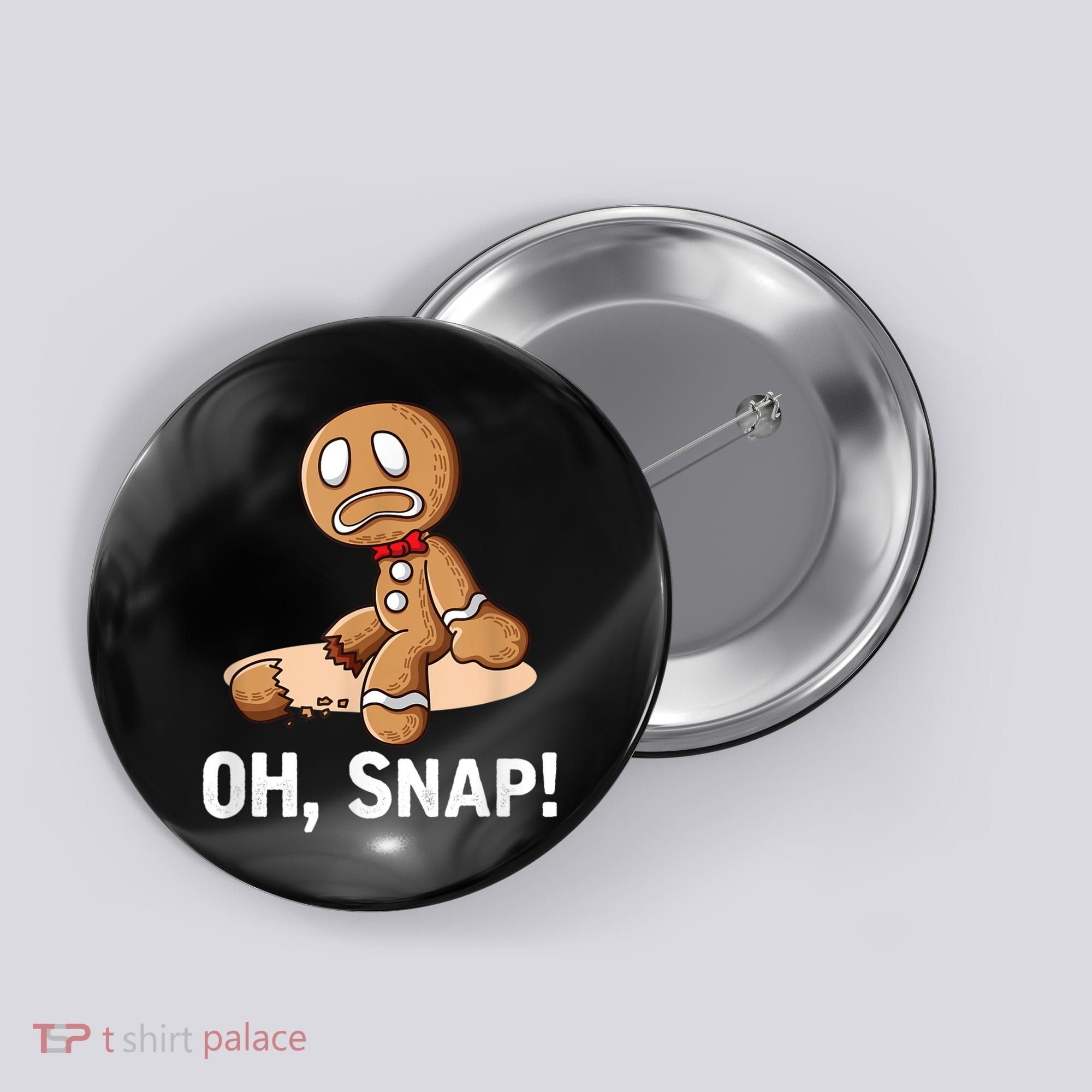Oh Snap Gingerbread Cookie Man Broken Leg Button