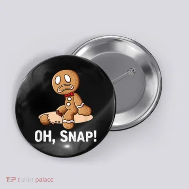 Oh Snap Gingerbread Cookie Man Broken Leg Button
