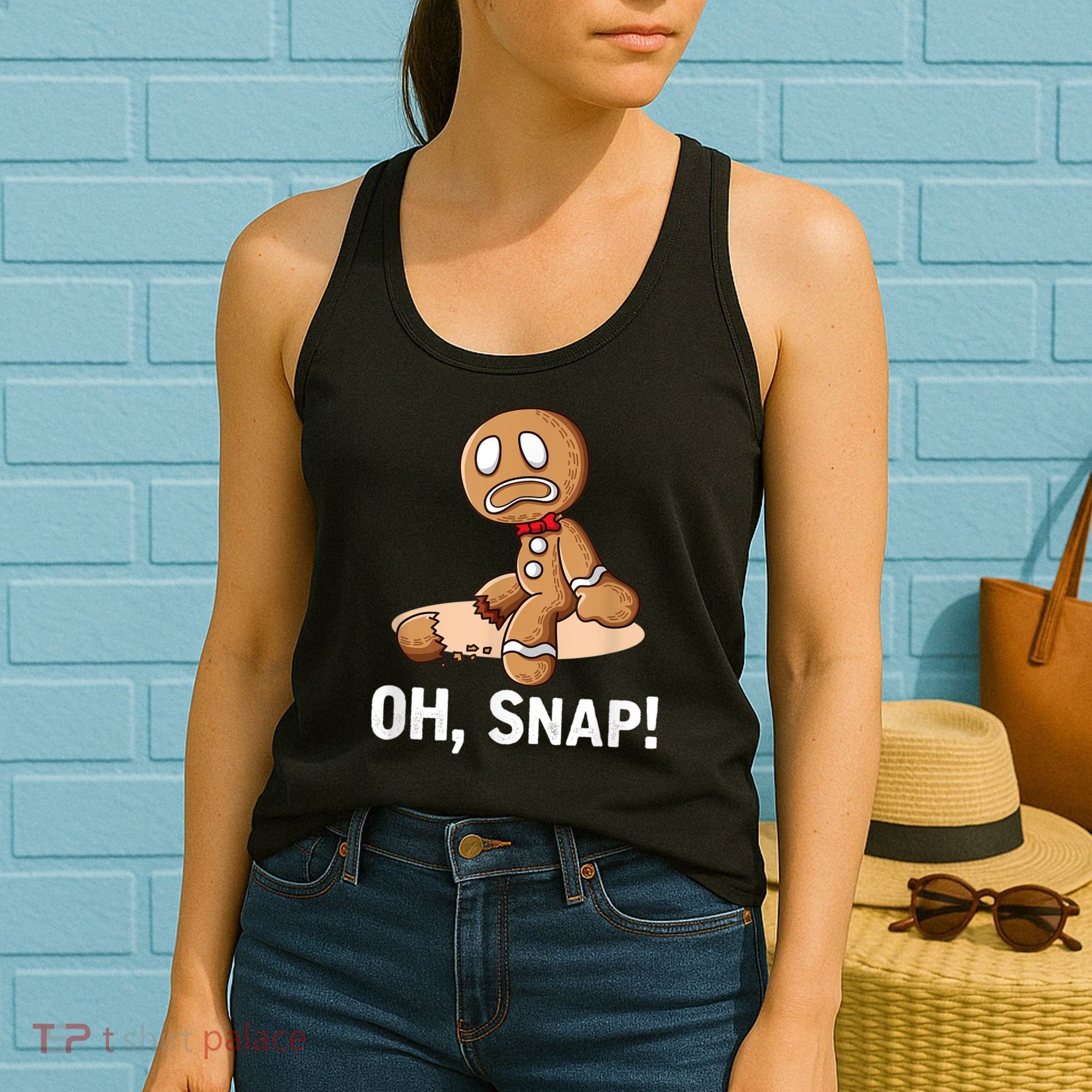 Oh Snap Gingerbread Cookie Man Broken Leg Women's Tank Top
