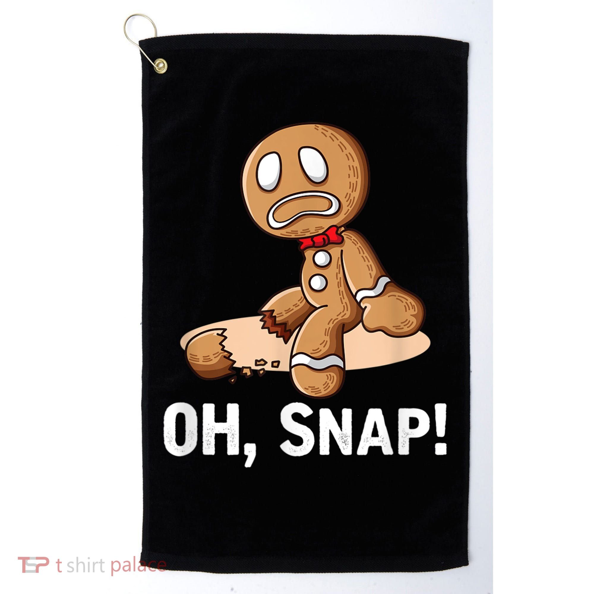 Oh Snap Gingerbread Cookie Man Broken Leg Golf Towel