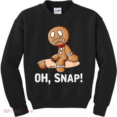 Oh Snap Gingerbread Cookie Man Broken Leg Kids Sweatshirt