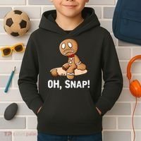 Oh Snap Gingerbread Cookie Man Broken Leg Kids Hoodie thumb 2