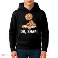 Oh Snap Gingerbread Cookie Man Broken Leg Kids Hoodie thumb 4