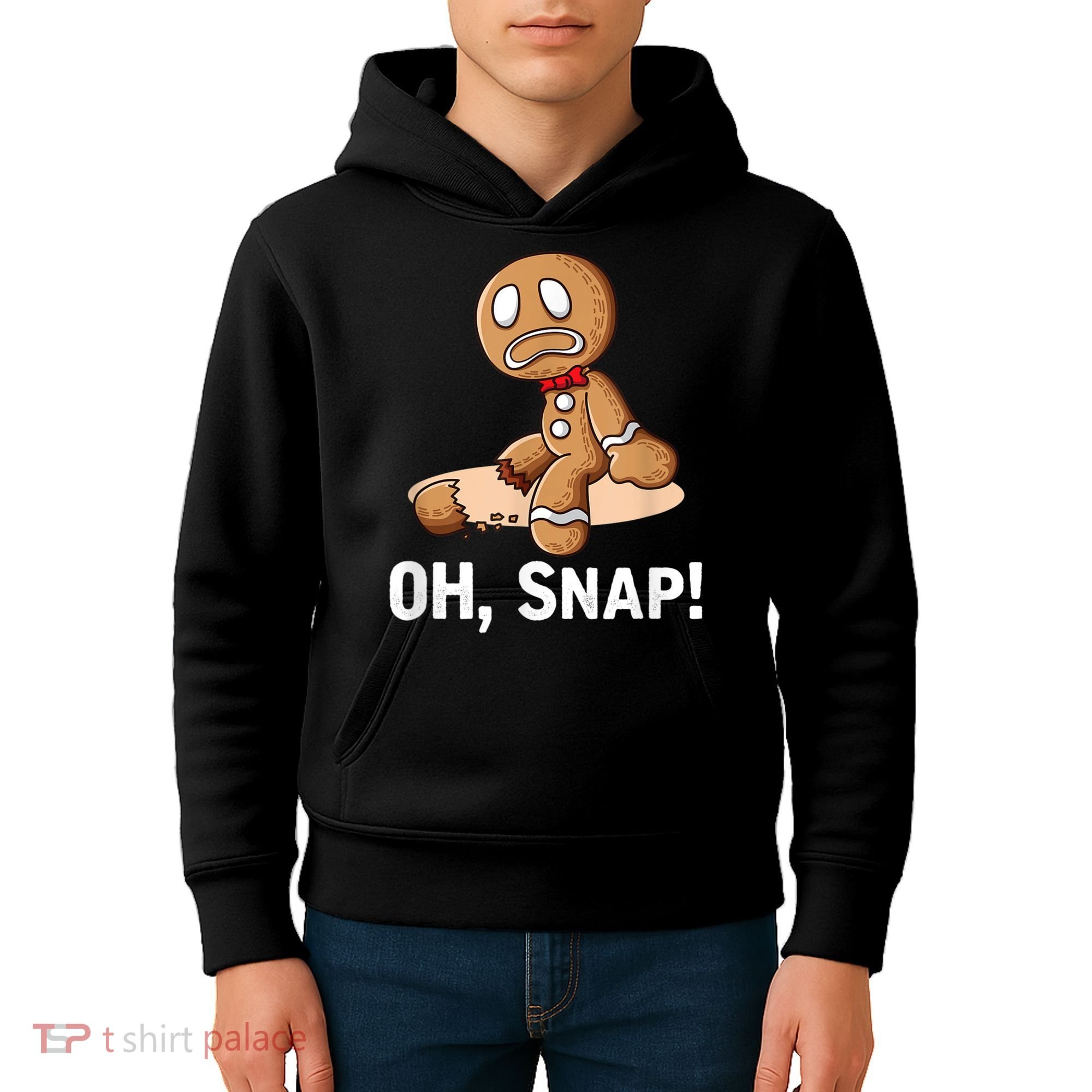 Oh Snap Gingerbread Cookie Man Broken Leg Kids Hoodie