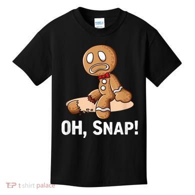 Oh Snap Gingerbread Cookie Man Broken Leg Kids T-Shirt