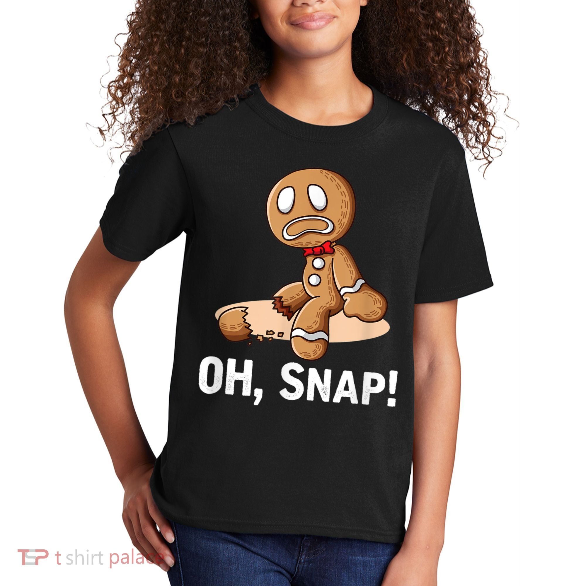 Oh Snap Gingerbread Cookie Man Broken Leg Kids T-Shirt
