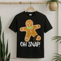 Oh Snap Gingerbread Man Cookie Broken Leg T-Shirt thumb 2