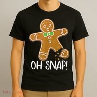 Oh Snap Gingerbread Man Cookie Broken Leg T-Shirt thumb 3