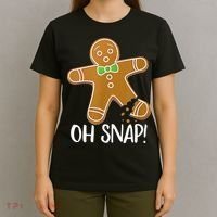Oh Snap Gingerbread Man Cookie Broken Leg T-Shirt thumb 4