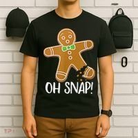 Oh Snap Gingerbread Man Cookie Broken Leg T-Shirt thumb 6