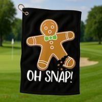 Oh Snap Gingerbread Man Cookie Broken Leg Golf Towel thumb 1