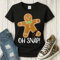 Oh Snap Gingerbread Man Cookie Broken Leg Women's T-Shirt thumb 3