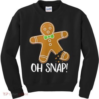 Oh Snap Gingerbread Man Cookie Broken Leg Kids Sweatshirt
