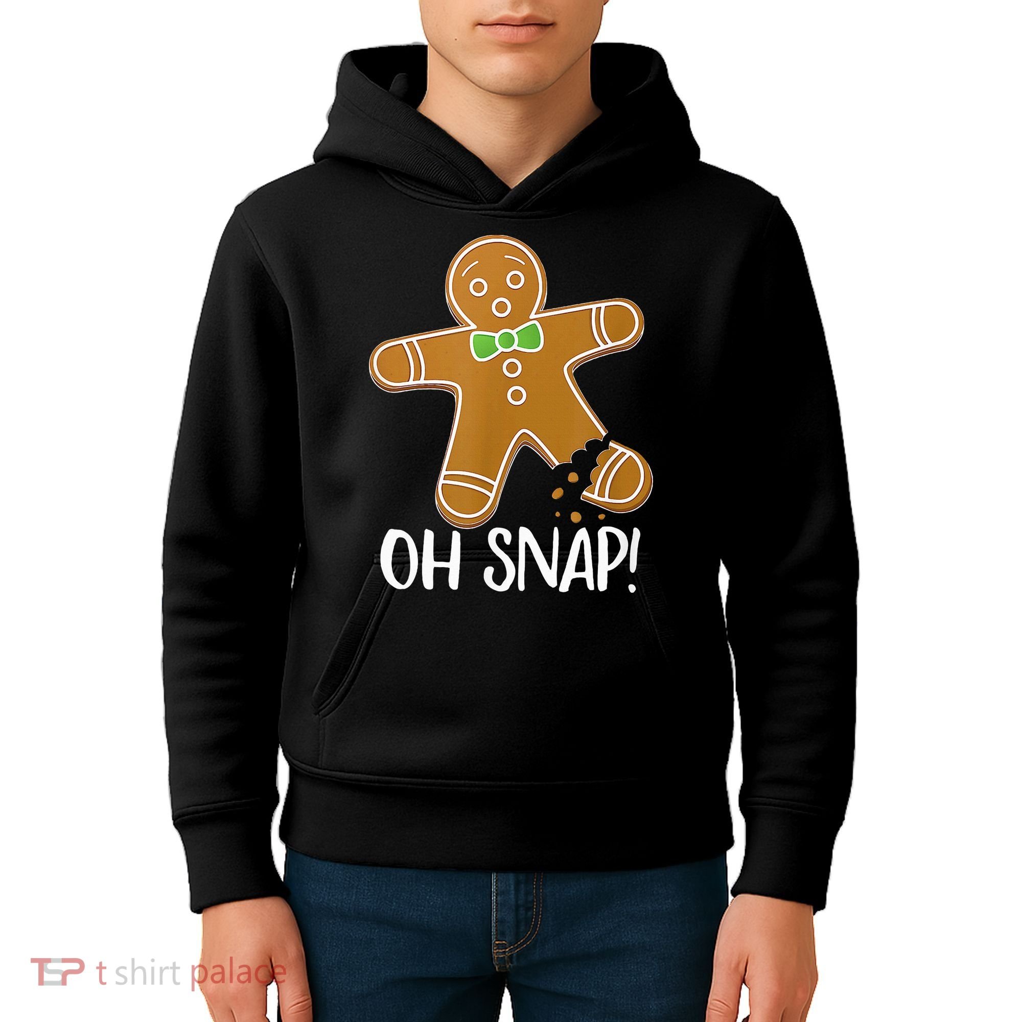 Oh Snap Gingerbread Man Cookie Broken Leg Kids Hoodie