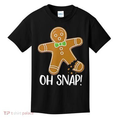 Oh Snap Gingerbread Man Cookie Broken Leg Kids T-Shirt