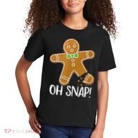 Oh Snap Gingerbread Man Cookie Broken Leg Kids T-Shirt thumb 2