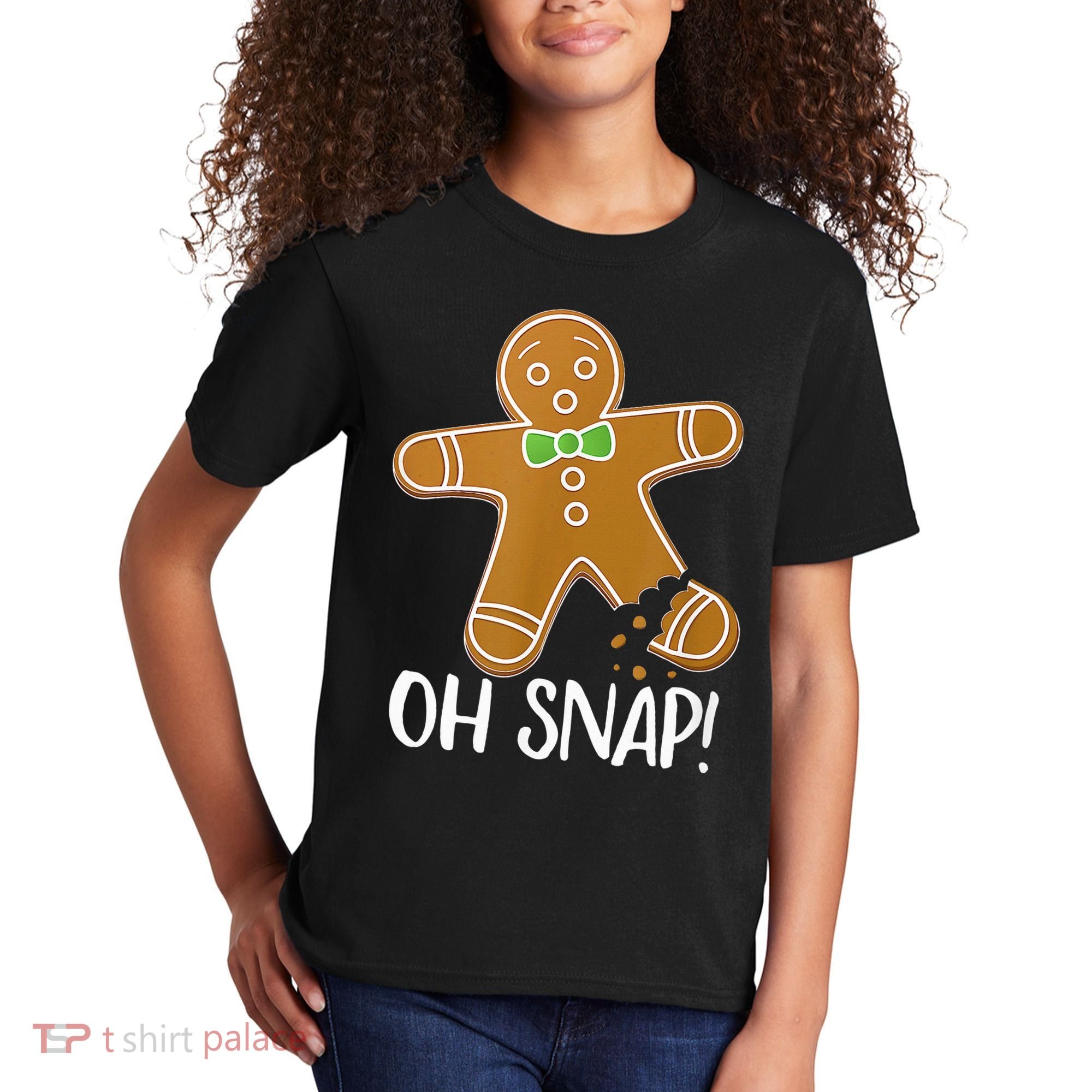 Oh Snap Gingerbread Man Cookie Broken Leg Kids T-Shirt