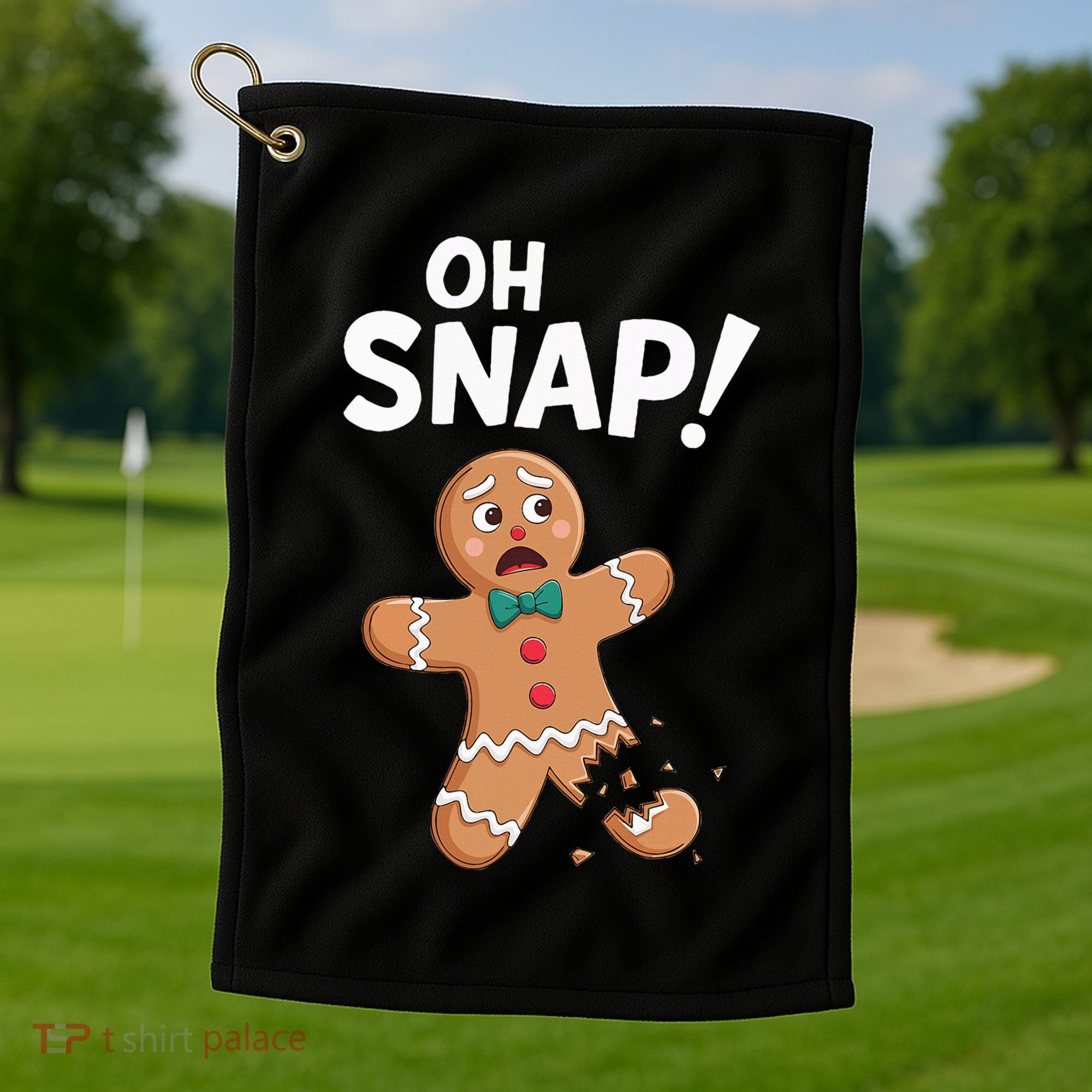 Oh Snap Gingerbread Man Golf Towel