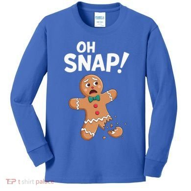 Oh Snap Gingerbread Man Kids Long Sleeve Shirt