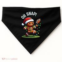 Oh Snap Gingerbreadman Christmas Football  USA-Made Doggie Bandana thumb 0
