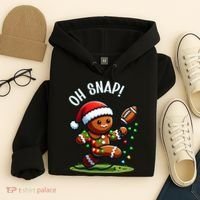 Oh Snap Gingerbreadman Christmas Football  Hoodie thumb 4