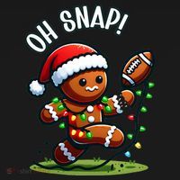 Oh Snap Gingerbreadman Christmas Football  Apron thumb 3