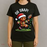 Oh Snap Gingerbreadman Christmas Football  T-Shirt thumb 4