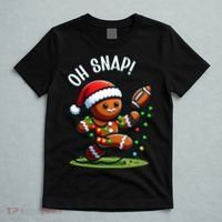 Oh Snap Gingerbreadman Christmas Football  T-Shirt thumb 5