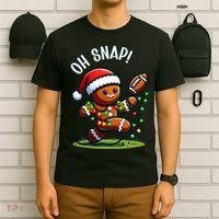 Oh Snap Gingerbreadman Christmas Football  T-Shirt thumb 6