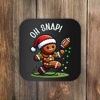 Oh Snap Gingerbreadman Christmas Football  Coaster thumb 0
