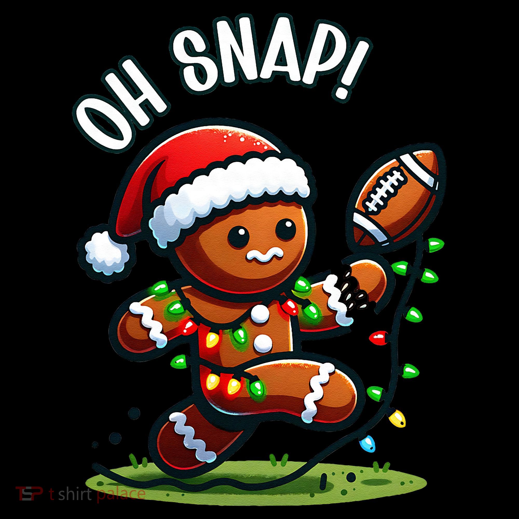 Oh Snap Gingerbreadman Christmas Football  Women's Hoodie