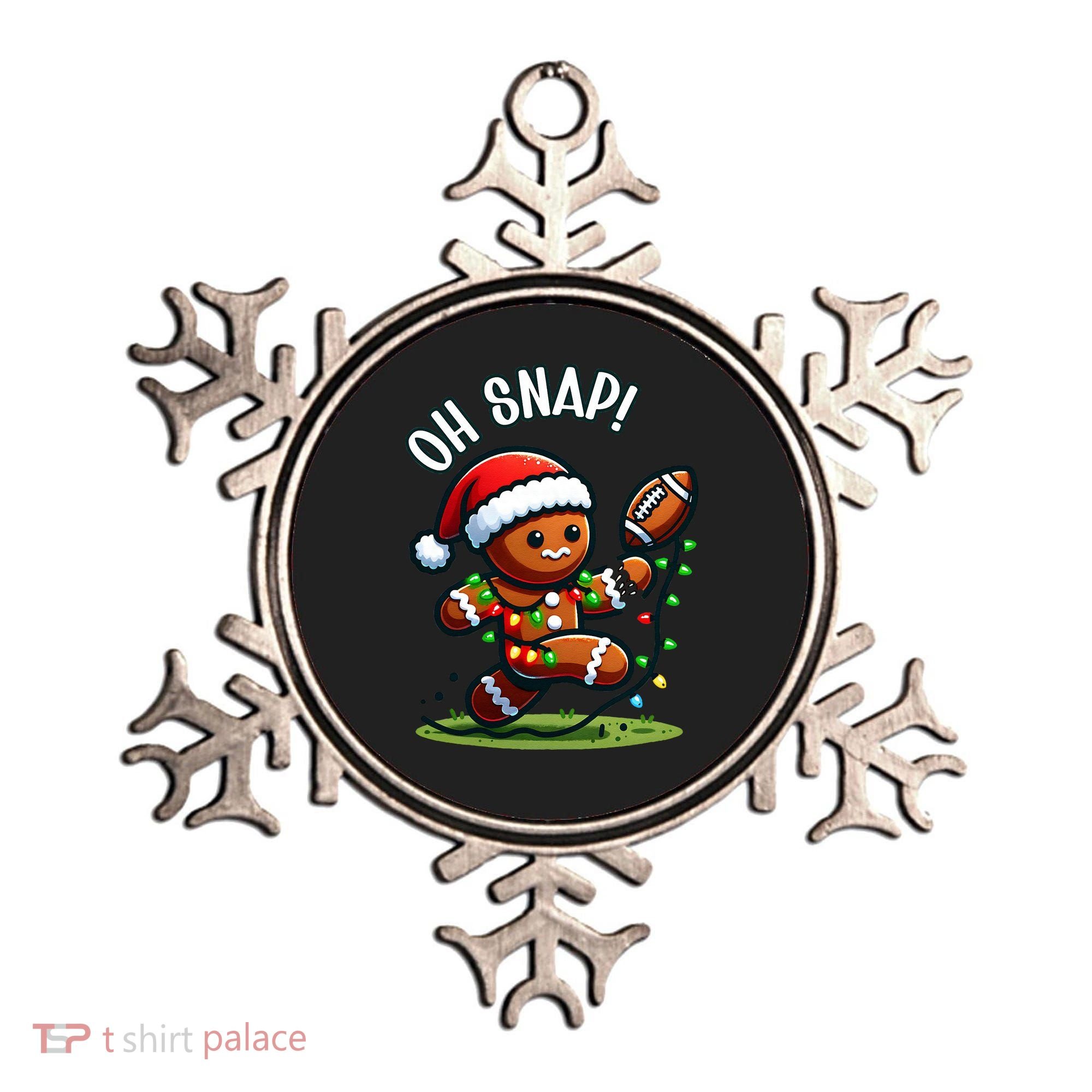 Oh Snap Gingerbreadman Christmas Football  Ornament