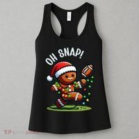 Oh Snap Gingerbreadman Christmas Football  Women's Tank Top thumb 3