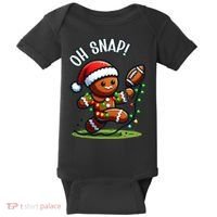 Oh Snap Gingerbreadman Christmas Football  Baby Bodysuit thumb 0