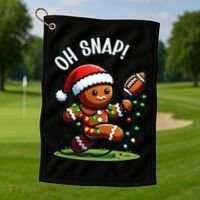 Oh Snap Gingerbreadman Christmas Football  Golf Towel thumb 1