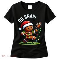 Oh Snap Gingerbreadman Christmas Football  Women's T-Shirt thumb 0