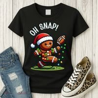Oh Snap Gingerbreadman Christmas Football  Women's T-Shirt thumb 3