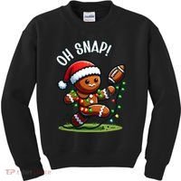 Oh Snap Gingerbreadman Christmas Football  Kids Sweatshirt thumb 0