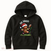 Oh Snap Gingerbreadman Christmas Football  Kids Hoodie thumb 0