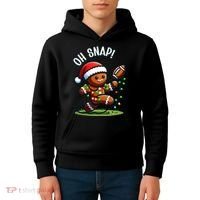 Oh Snap Gingerbreadman Christmas Football  Kids Hoodie thumb 4