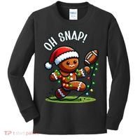 Oh Snap Gingerbreadman Christmas Football  Kids Long Sleeve Shirt thumb 0