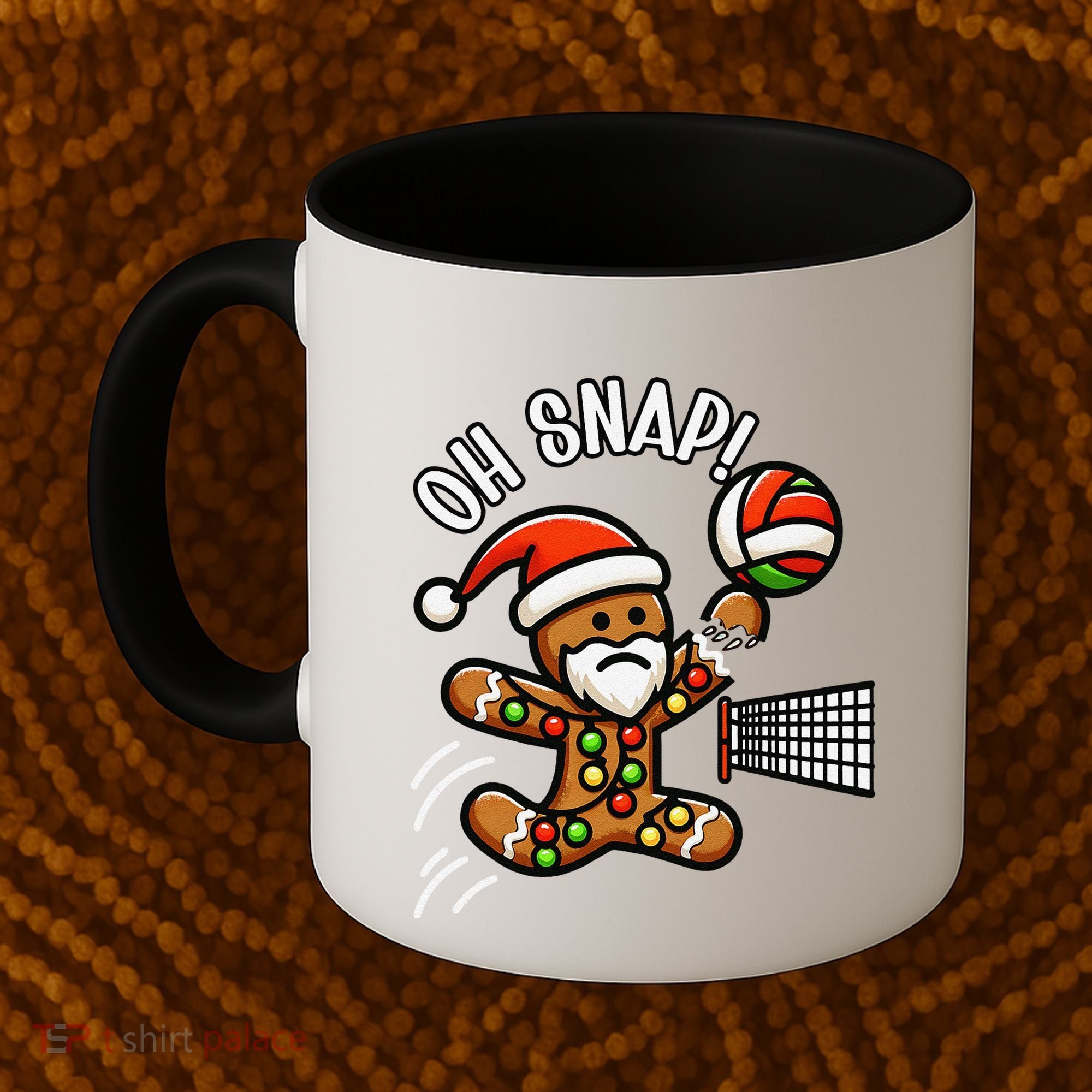 Oh Snap Gingerbreadman Christmas Volleyball Coffee Mug