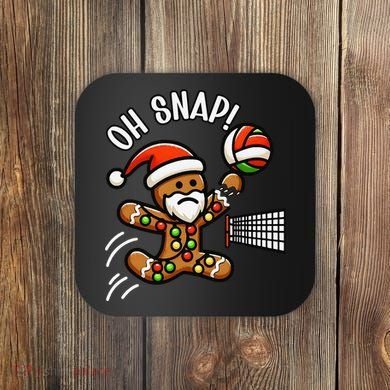 Oh Snap Gingerbreadman Christmas Volleyball Coaster