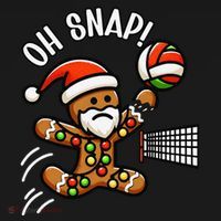 Oh Snap Gingerbreadman Christmas Volleyball Women's Hoodie thumb 2