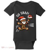 Oh Snap Gingerbreadman Christmas Volleyball Baby Bodysuit thumb 0