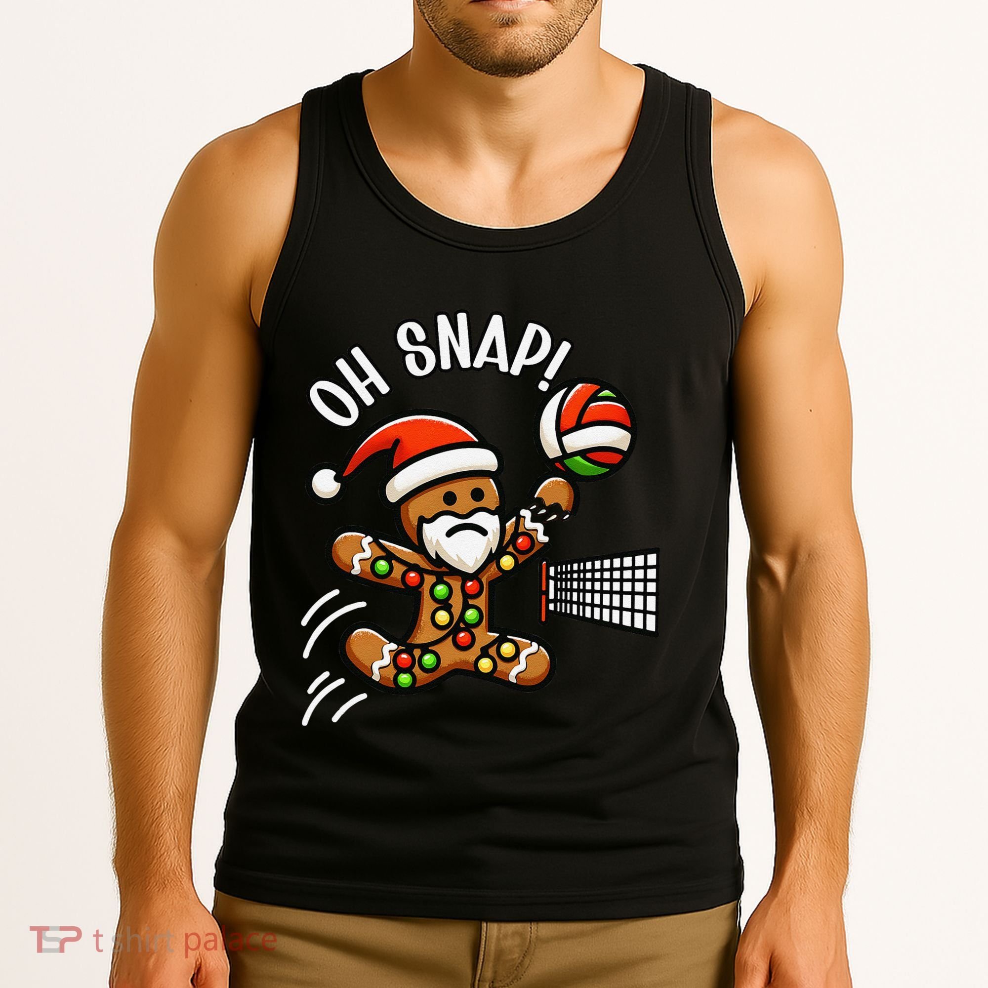 Oh Snap Gingerbreadman Christmas Volleyball Tank Top