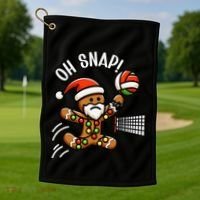 Oh Snap Gingerbreadman Christmas Volleyball Golf Towel thumb 1