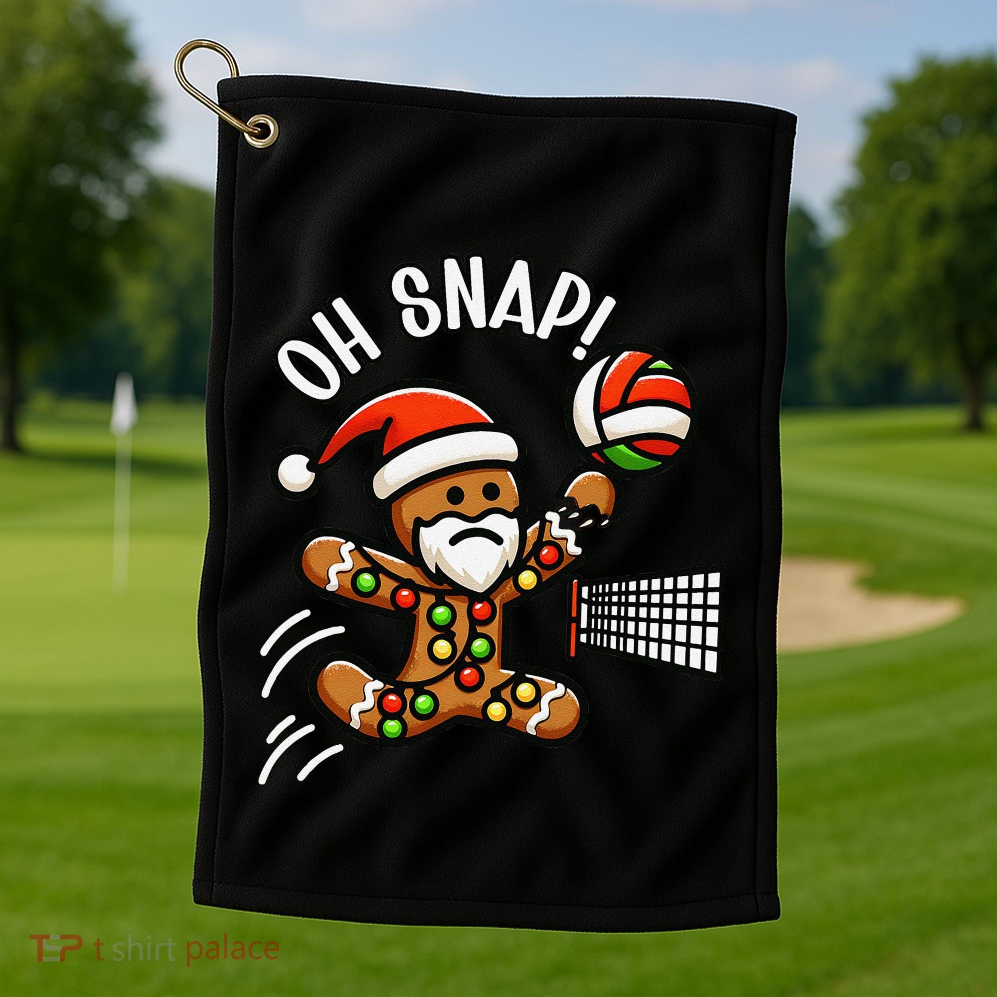Oh Snap Gingerbreadman Christmas Volleyball Golf Towel